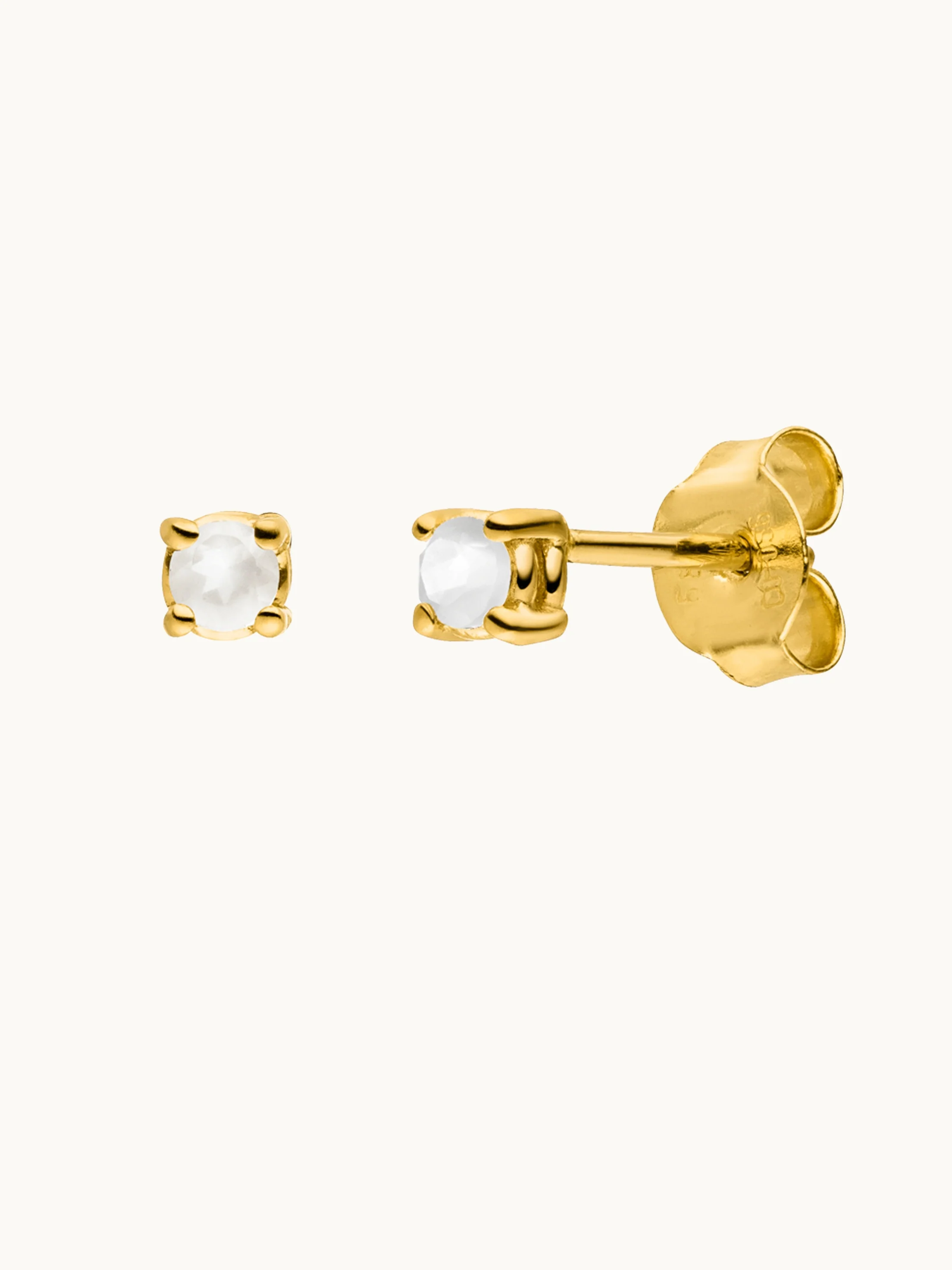 Birthstone Ohrringe Juni | 14k Echtgold & Mondstein