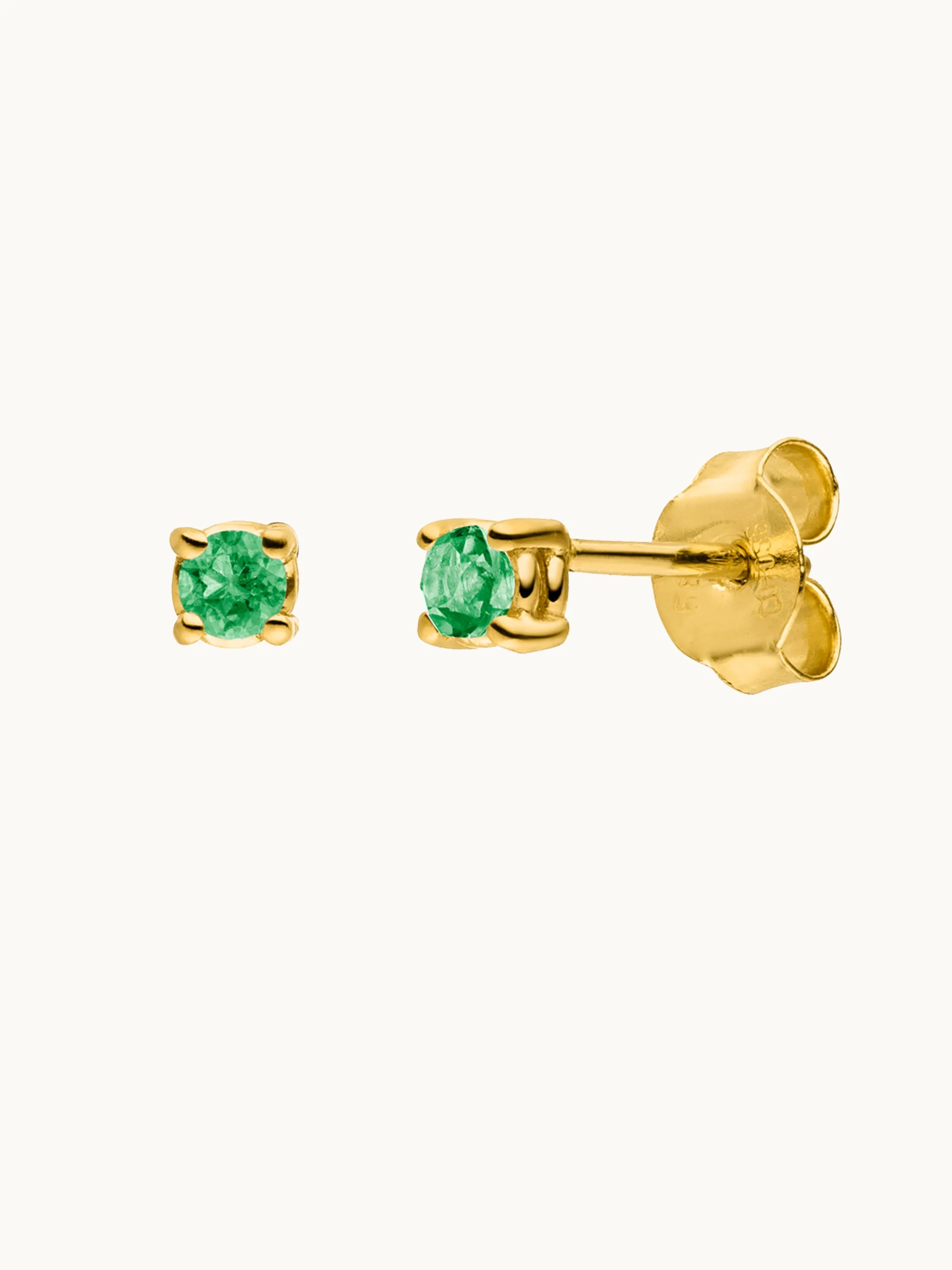 Birthstone Ohrringe Mai | 14k Echtgold & Smaragd