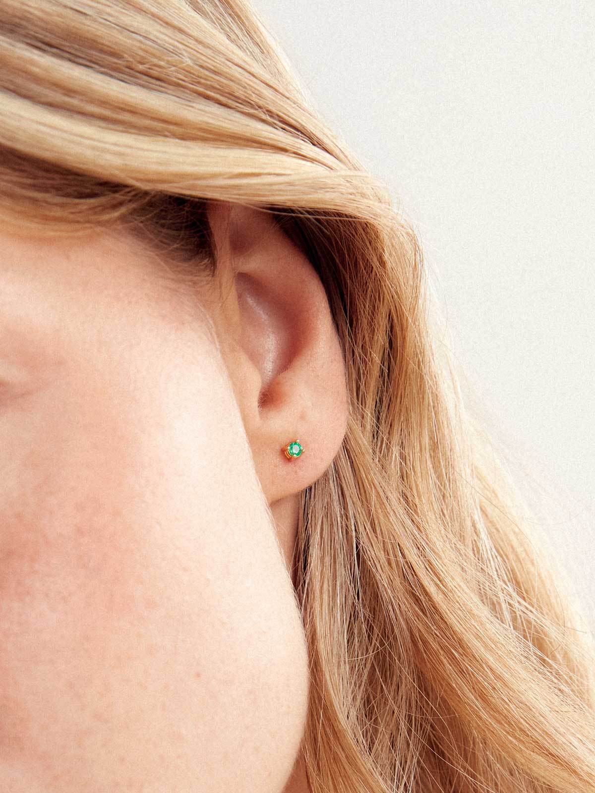 Birthstone Ohrringe Mai | 14k Echtgold & Smaragd - Image 2