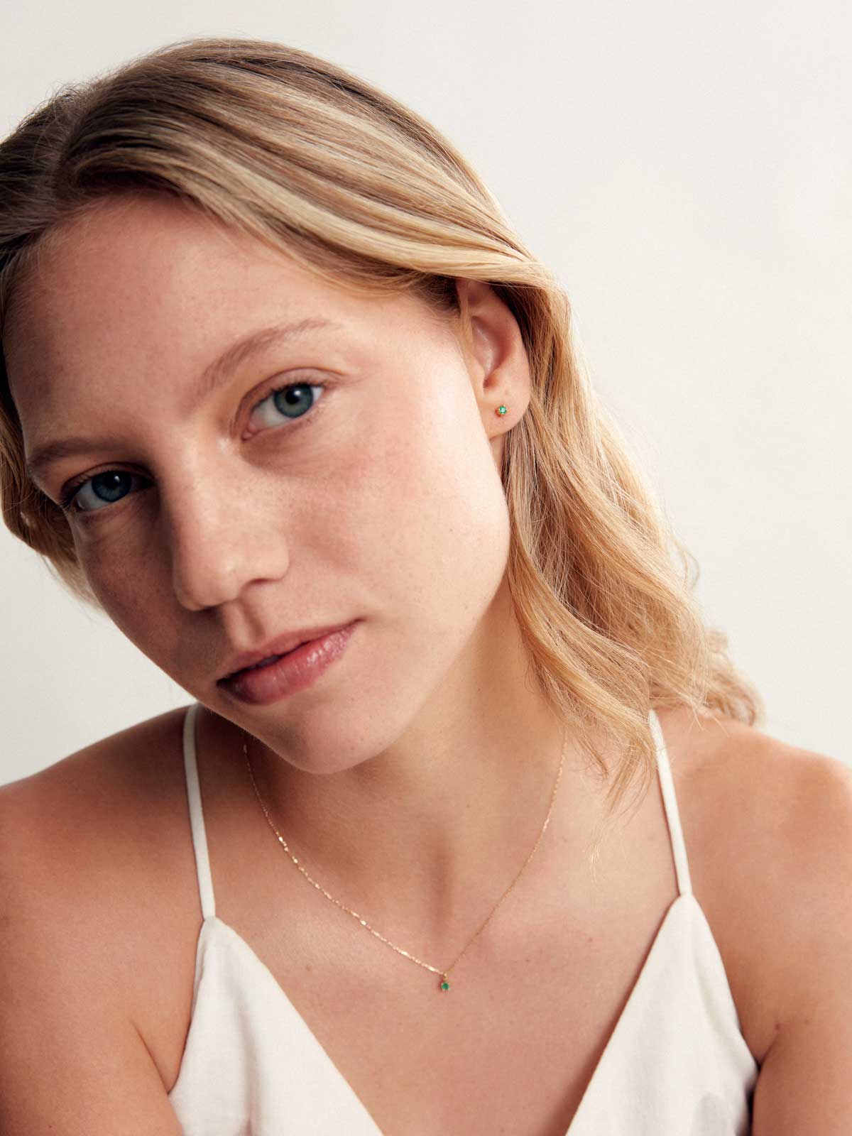 Birthstone Ohrringe Mai | 14k Echtgold & Smaragd - Image 3