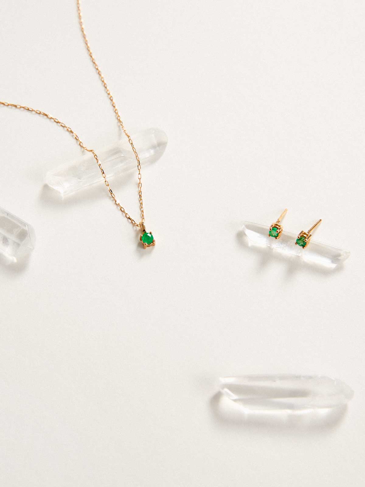 Birthstone Ohrringe Mai | 14k Echtgold & Smaragd - Image 5