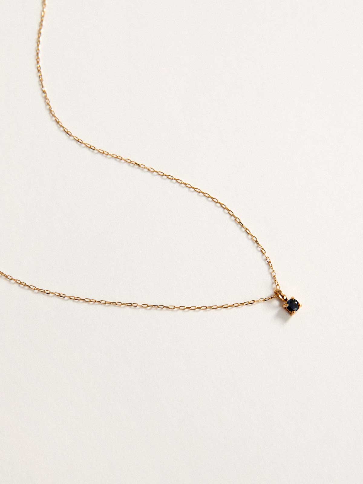 Birthstone Halskette September | 14k Echtgold & Saphir - Image 3