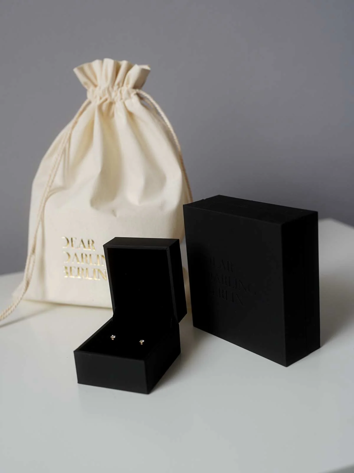 Geschenkbeutel Baumwolle / Creme-Gold - Image 4